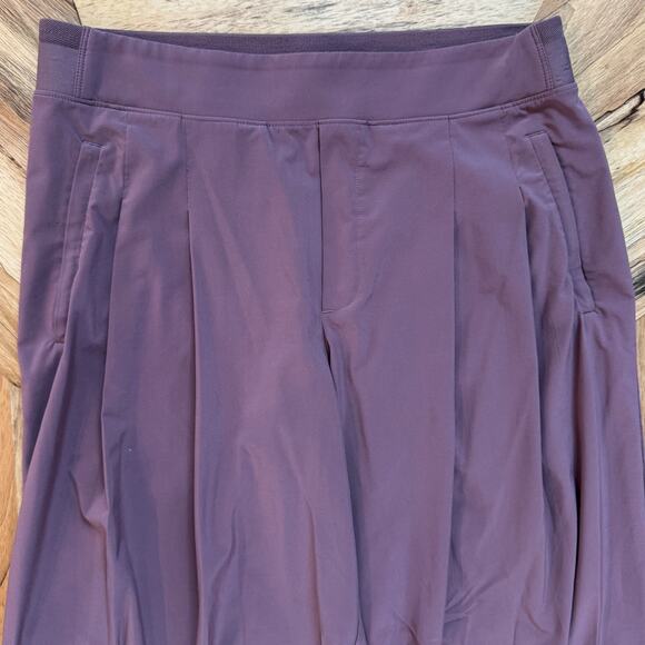 Athleta Brooklyn Heights High Rise Pleated Wide Leg Pant Purple Mauve -Size 12 - Picture 6 of 12